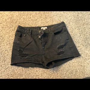 Black Denim Shorts